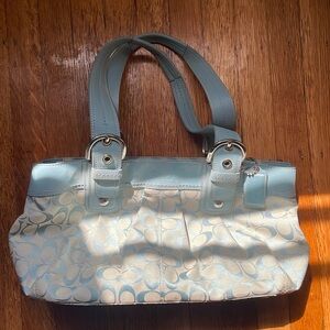 Coach light blue purse